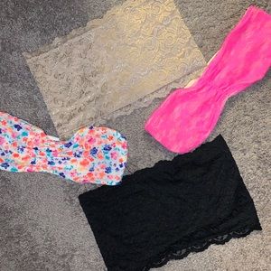 4 lace bandeau tops